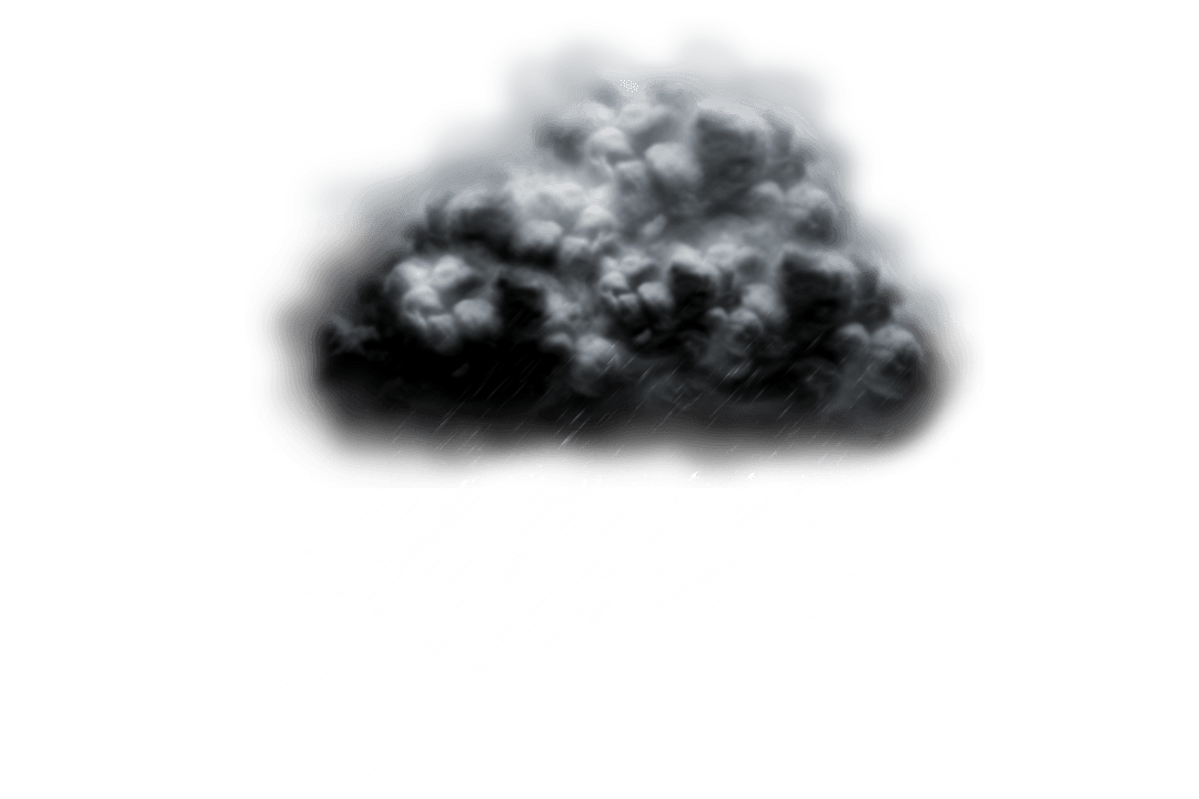Digital Black Rainy Cloud Transparent Background Illustration