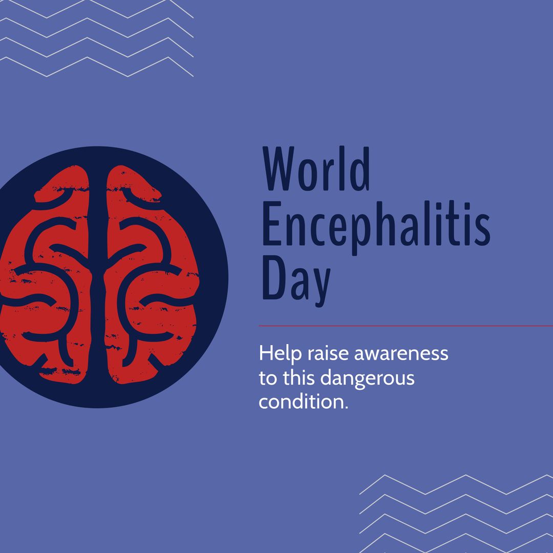World Encephalitis Day Awareness Graphic with Brain Icon