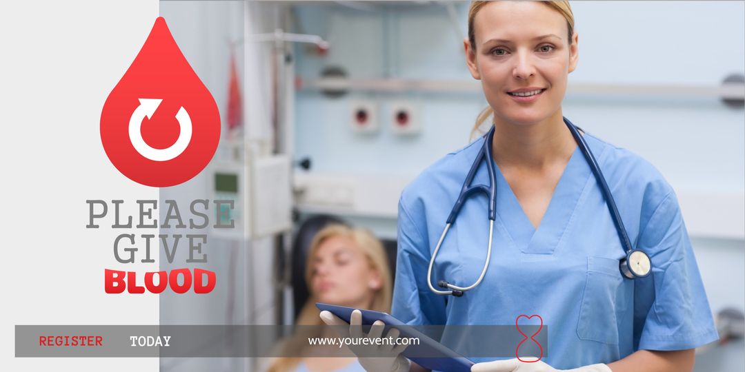 Nurse Advocating Blood Donation in Hospital Environment - Download Free Stock Templates Pikwizard.com