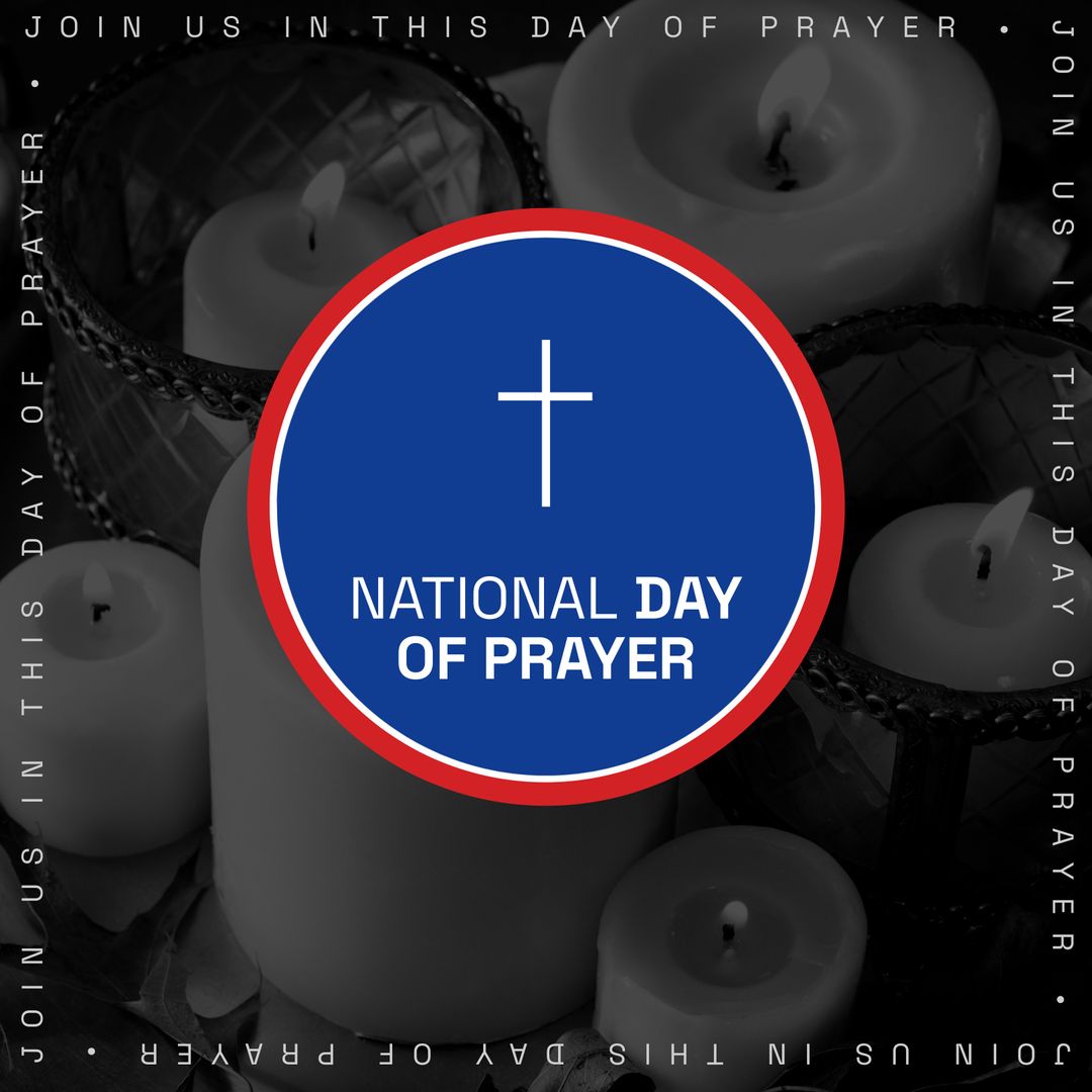 National Day of Prayer with Christian Cross and Candles - Download Free Stock Templates Pikwizard.com