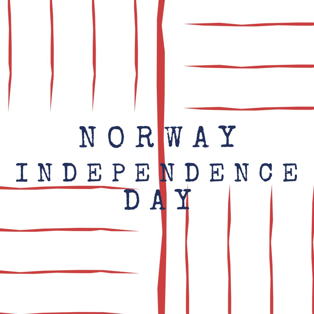 Norway Independence Day Celebratory Design with Text and Lines