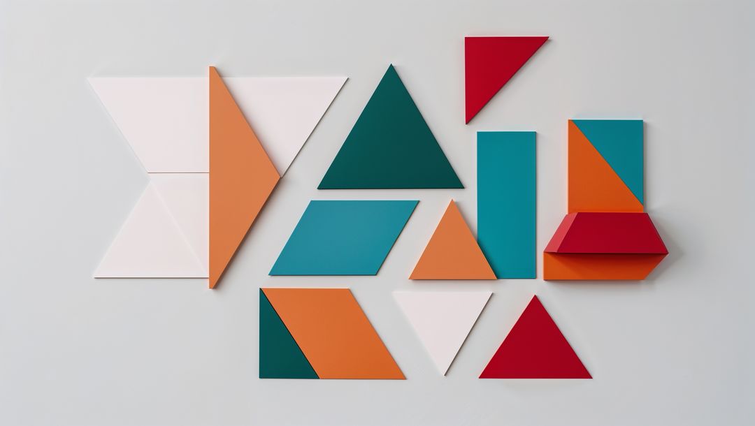 Abstract Geometric Wall Display in Modern Design