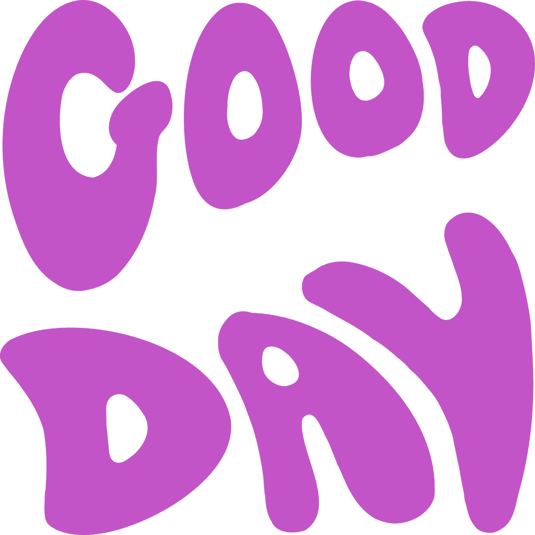 Creative Stylized GOOD DAY Text over Transparent Background