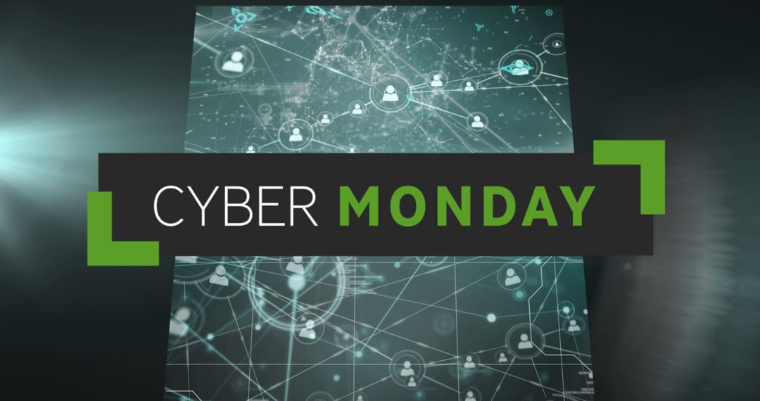 Cyber Monday Digital Shopping Theme with Data Networks