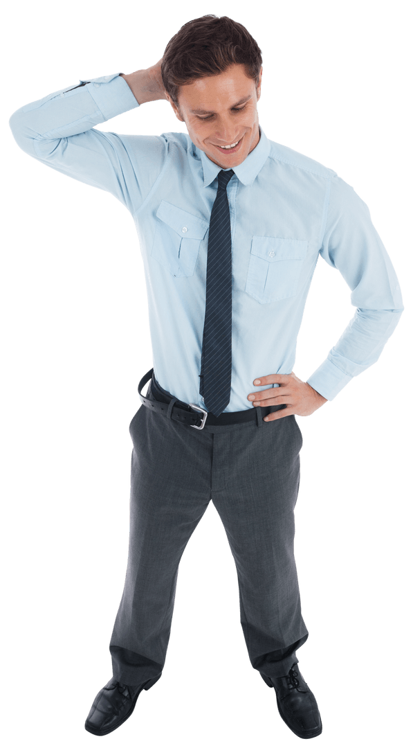 Transparent Businessman Standing Clouds Panoramic City View