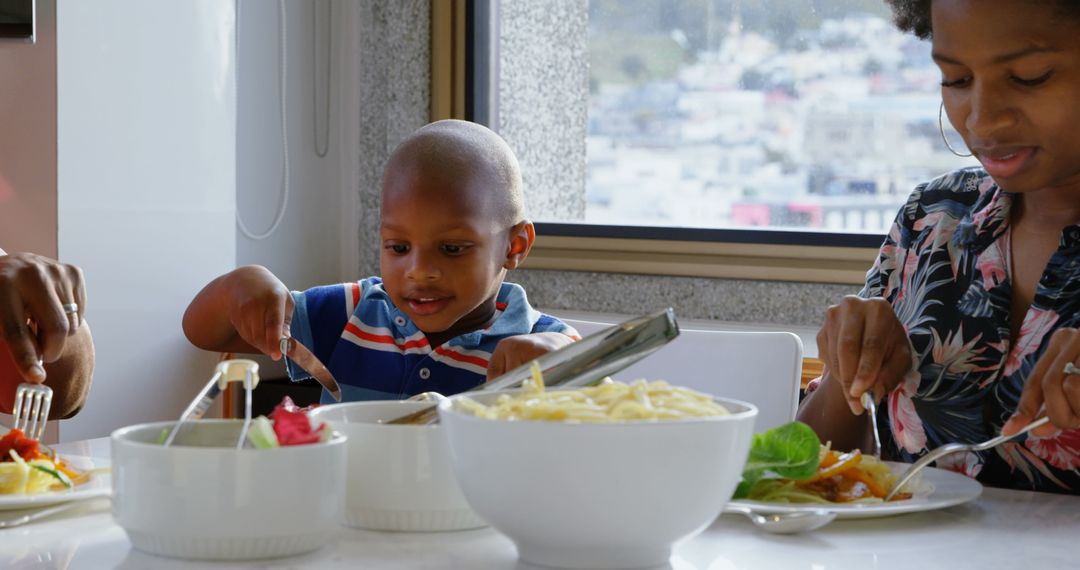 Family Dining and Togetherness at Home with Tasty Meal