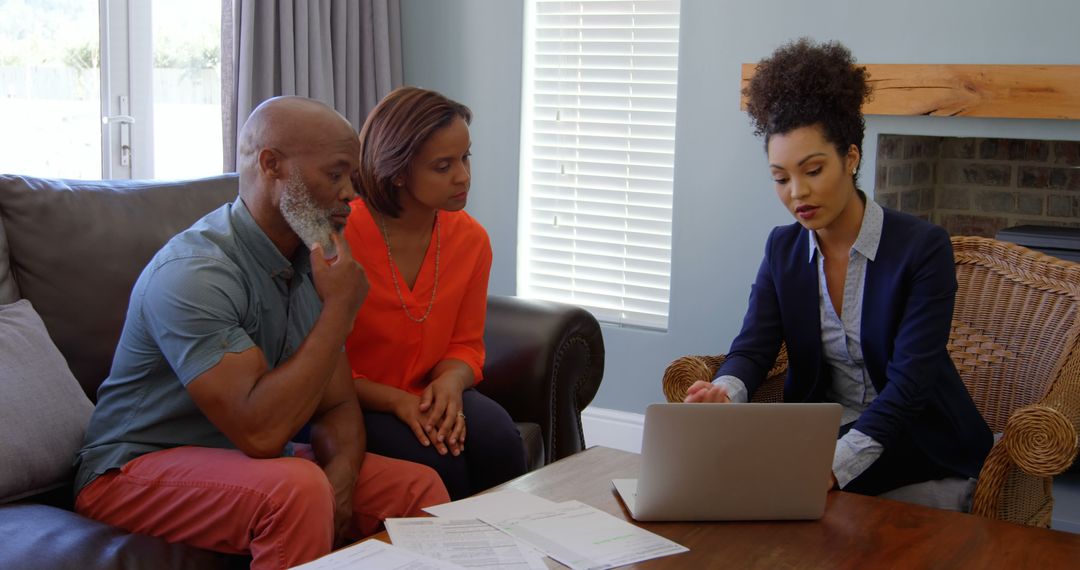 Financial Advisor Consulting Mature African American Couple at Home - Free Images, Stock Photos and Pictures on Pikwizard.com