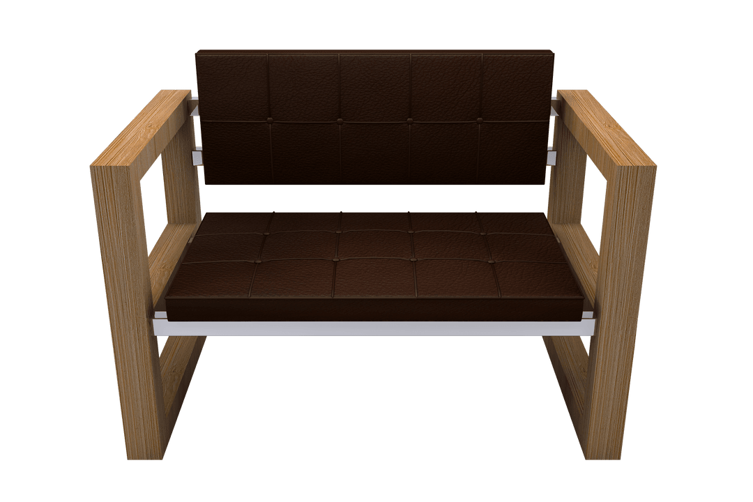 Modern Brown Chair on Transparent Background