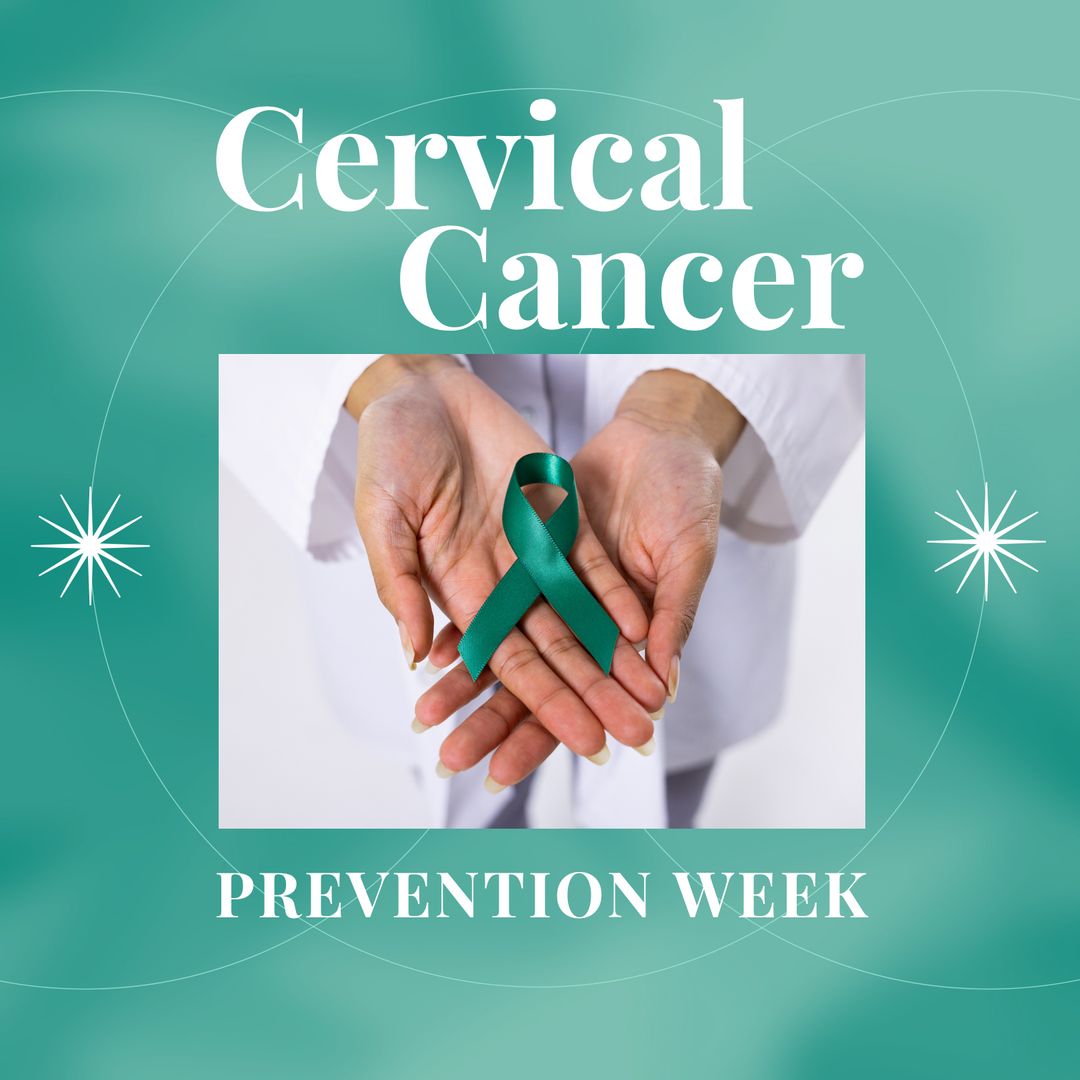 Cervical Cancer Prevention Week Awareness with Teal Ribbon