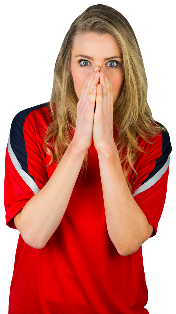 Transparent Background Female Football Fan Nervous Excited - Download Free Stock Images Pikwizard.com