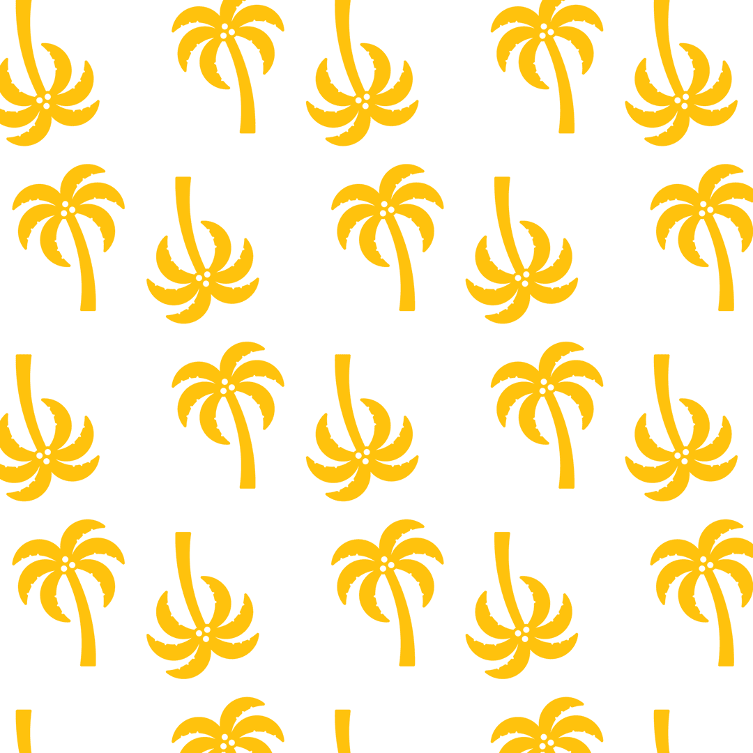 Transparent Yellow Palm Tree Pattern on Seamless Background