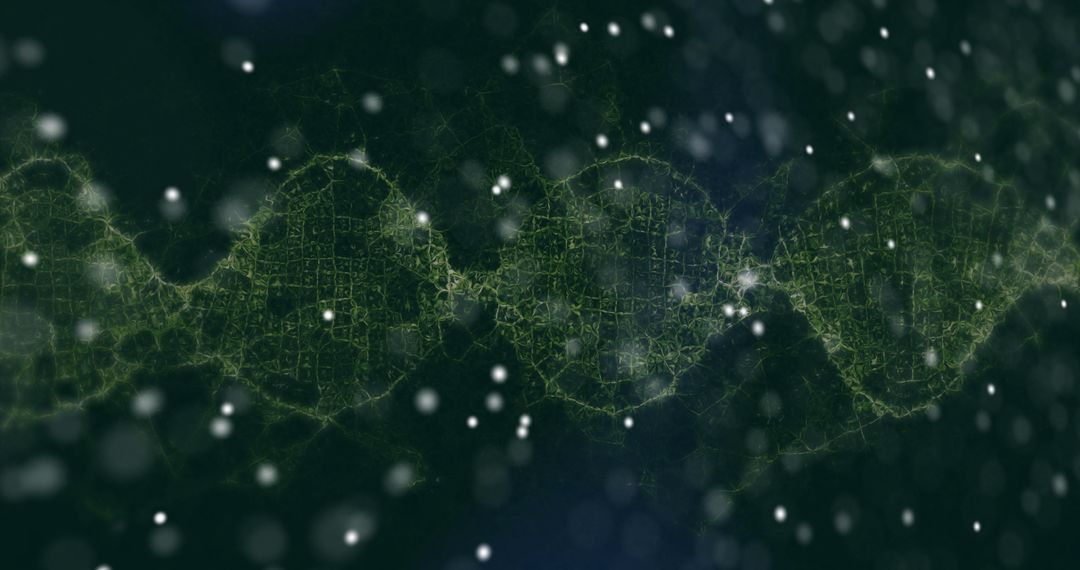 Abstract Green Digital Helix on Futuristic Dark Background