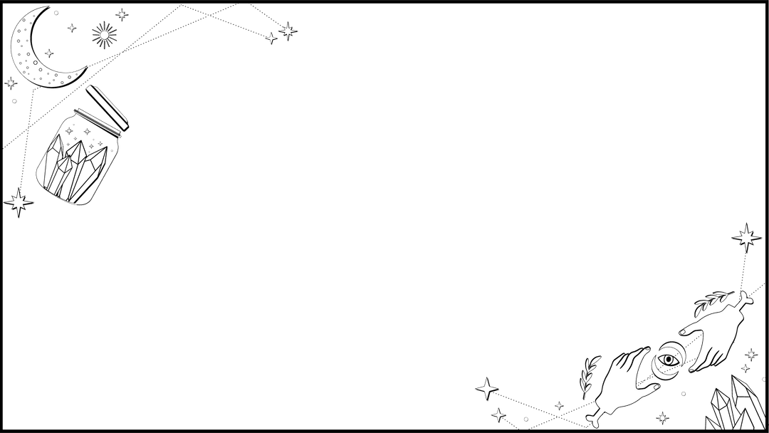 Mystical occult border with transparent background design elements