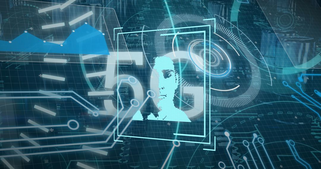 Futuristic Digital Interface Depicting 5G Technology Concept