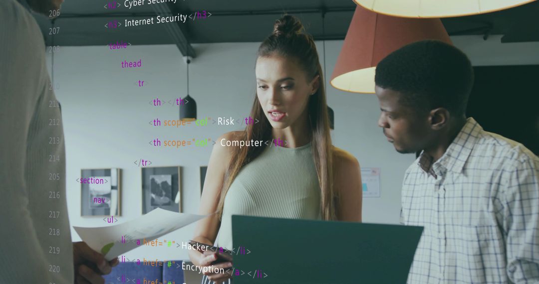 Diverse Team Collaboration on Cybersecurity Project with Code Overlay