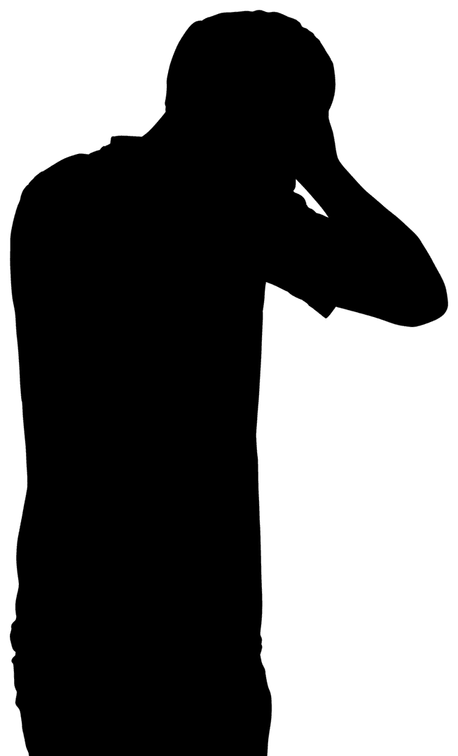 Black Silhouette of Man on Transparent Background