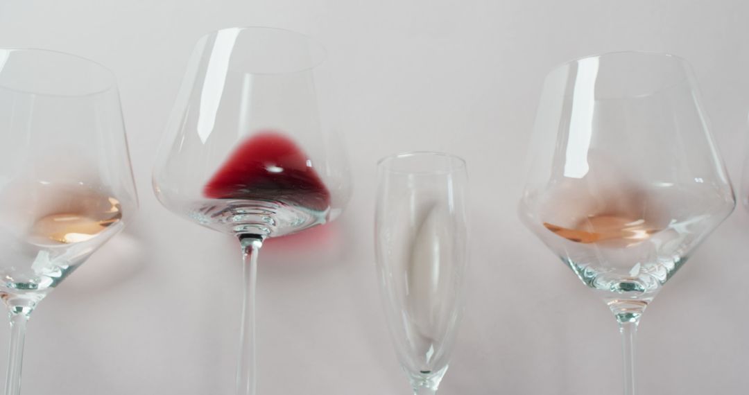 Close-up of Different Wine Glasses on Neutral Background - Free Images, Stock Photos and Pictures on Pikwizard.com