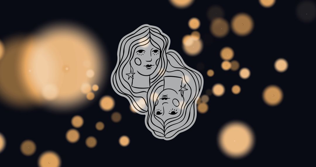 Gemini Zodiac Sign with Abstract Bokeh Background