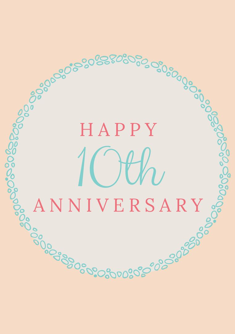 Elegant 10th Anniversary Greeting with Decorative Border