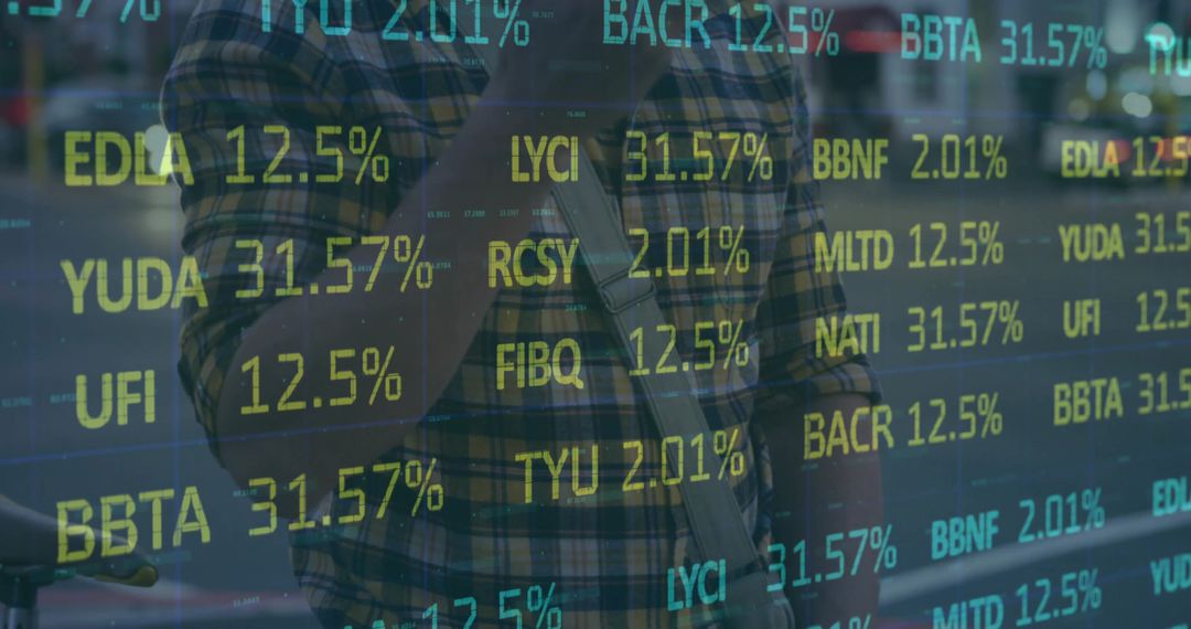 Casual Man Checking Stock Tickers on Smart Device