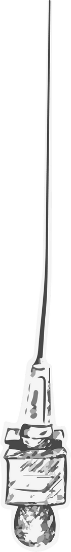 Floating Hypodermic Needle Illustration on Transparent Background