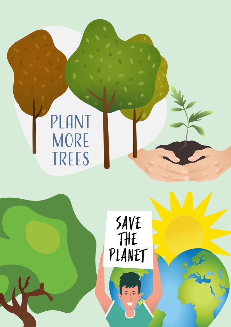 Promoting Eco-Friendly Lifestyle Saving Earth Trees Nature