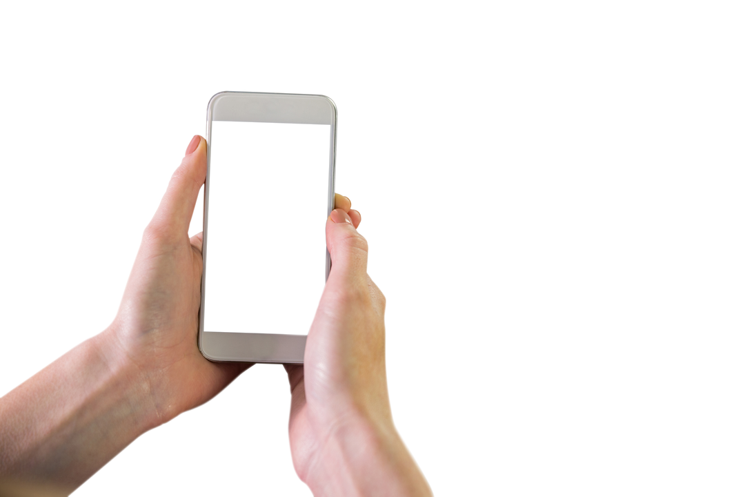 Hands of Woman Holding Smartphone with Transparent Background - Download Free Stock Images Pikwizard.com