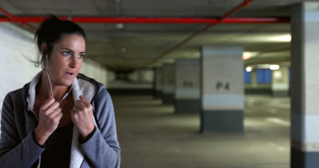 Female Boxer Training in Underground Parking Lot - Free Images, Stock Photos and Pictures on Pikwizard.com