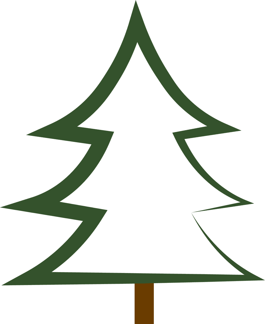 Geometric Christmas Tree Illustration on Transparent Background