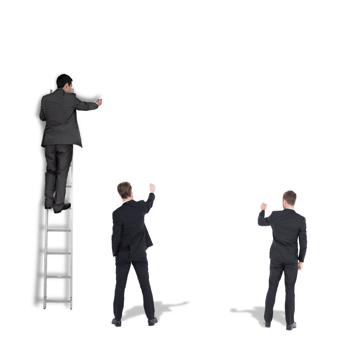 Diverse Business Professionals Reaching Transparent Future