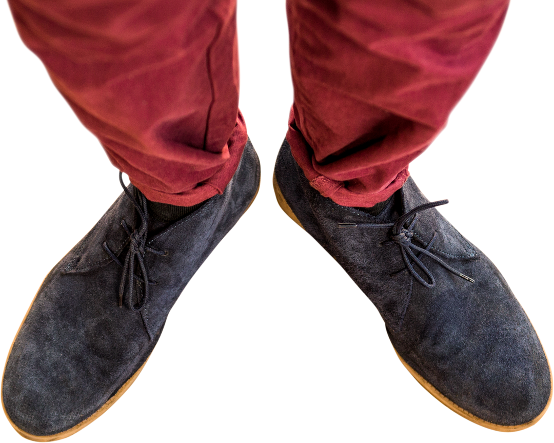 Transparent View of Black Shoes Worn with Red Pants - Download Free Stock Images Pikwizard.com