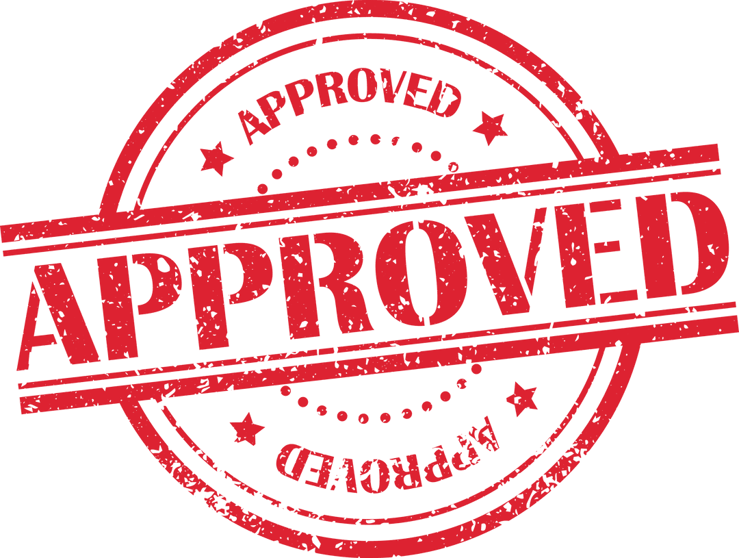 Red Approved Stamp Seal on Transparent Background for Approval Concepts