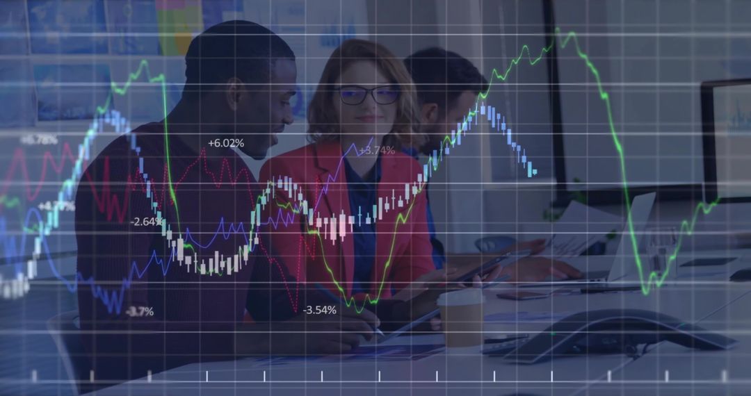 Business Team Analyzing Financial Analytics in Modern Office