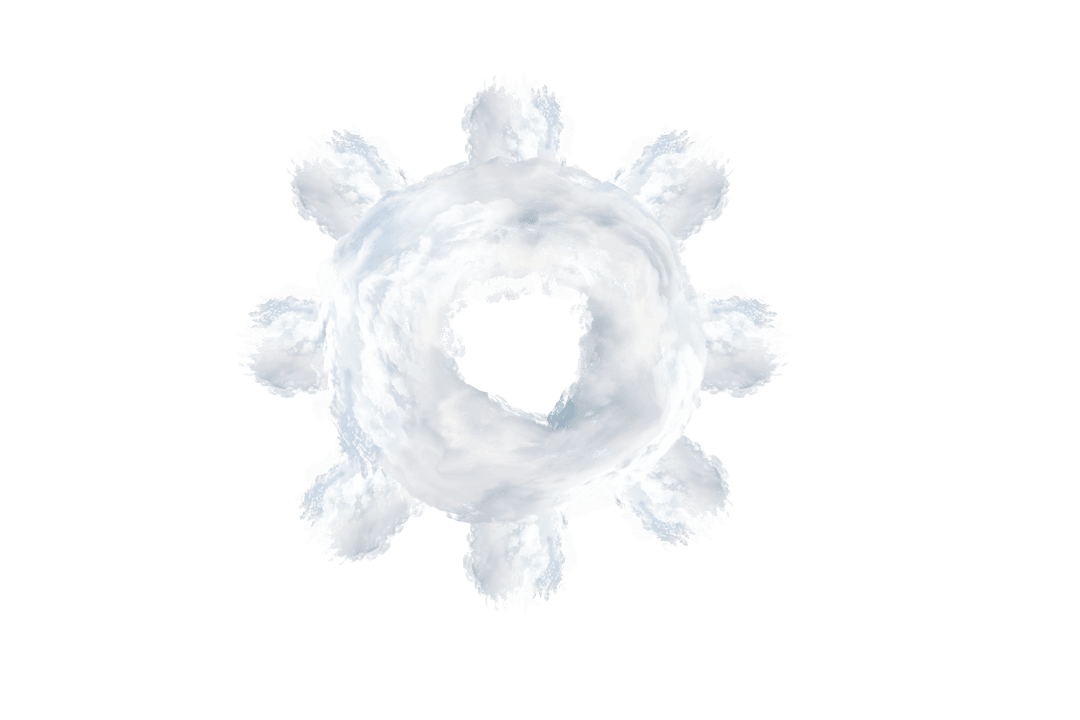 Cloud Cogwheel Symbolizing Digital Workflow on Transparent Background