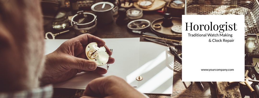 Meticulous Horologist Crafting Traditional Watch, Evoking Precision