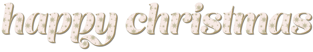 Transparent Banner with Happy Christmas Star Pattern Text