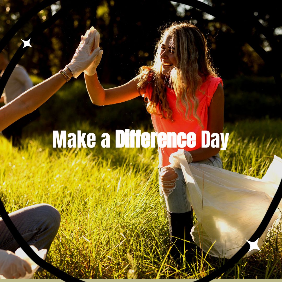 Volunteers Celebrating Make a Difference Day in Nature