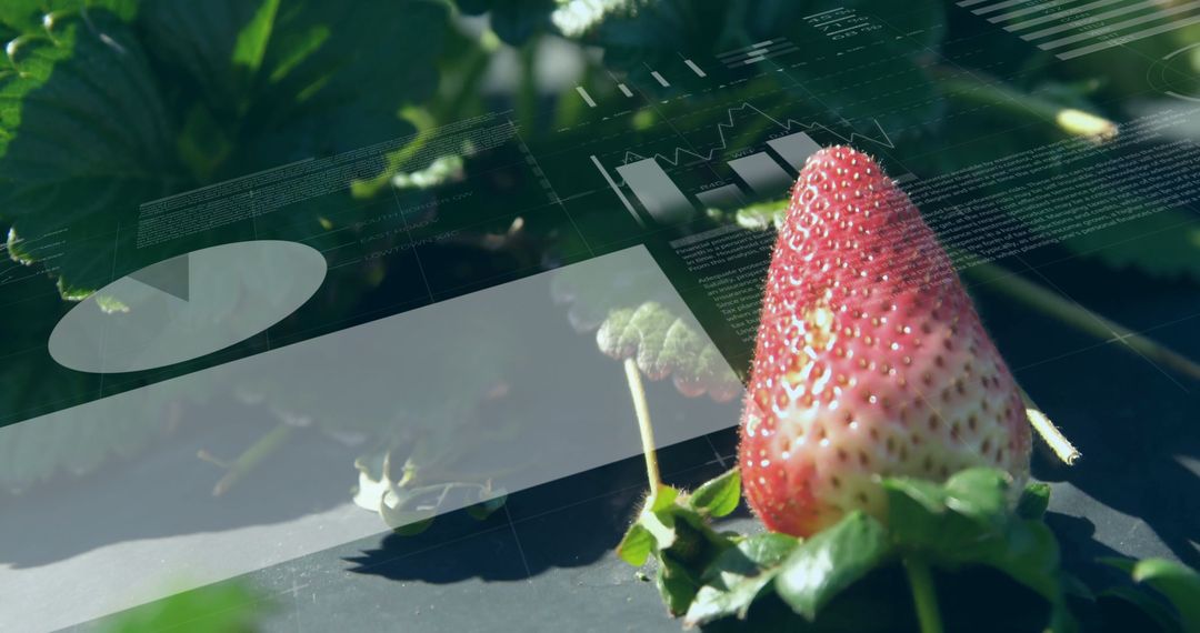 Strawberry Farm Data in Precision Agriculture Technology Concept