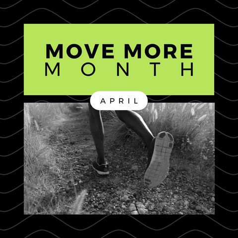 Move More Month Promotion with Running Legs - Download Free Stock Templates Pikwizard.com