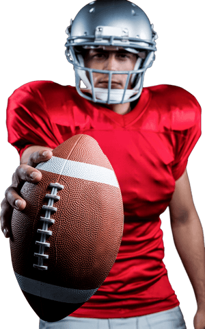 transparent american football player extending hand with ball - Download Free Stock Videos Pikwizard.com