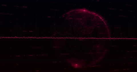 Digital Soundwave and Floating Globe with Holographic Glow