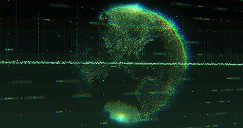 Digital Globe with Data Visualization on Dark Background - Download Free Stock Images Pikwizard.com