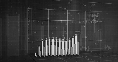 Abstract Financial Data and Analytics Visualization on Black Background - Download Free Stock Images Pikwizard.com