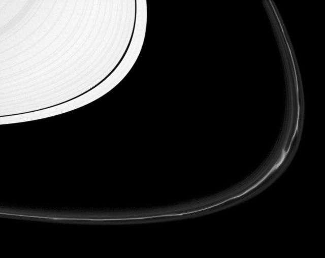 The F ring shows off a rich variety of phenomena in this image from NASA Cassini spacecraft.