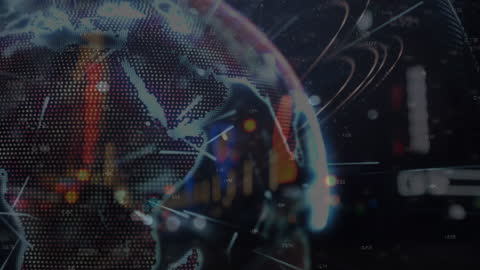 Digital Network Connections Overlapping City Traffic