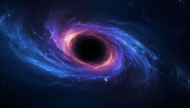 Vivid Black Hole with Swirling Accretion Disk and Interstellar Clouds