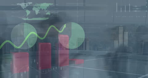 Financial Data Analysis and Global Business Growth Concept