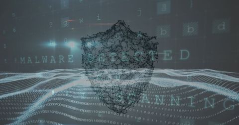 Cybersecurity Concept with Malware Warning and Digital Shield - Download Free Stock Images Pikwizard.com