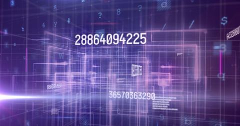 Digital Matrix with Moving Numbers on Futuristic Interface Screen - Download Free Stock Images Pikwizard.com