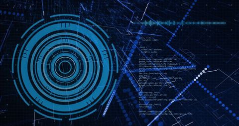 Futuristic Data Interface with Blue Circular Scanner - Download Free Stock Images Pikwizard.com